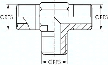 ORFS-T-Verschraubung UNF 9/16  -18(AG) T 04 ORFS