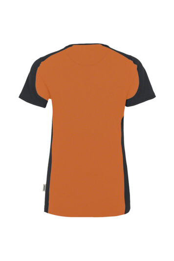 HAKRO Damen V-Shirt Contrast Mikralinar®, orange/anthrazit