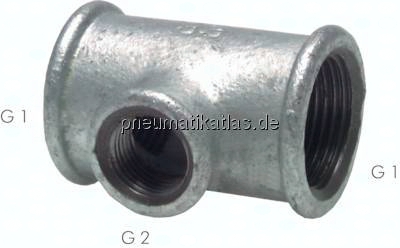 T-Stück Rp 1 1/4-Rp 1-Rp 1 1/4 (IG), 25 bar Temperguss v T 11410114 ST